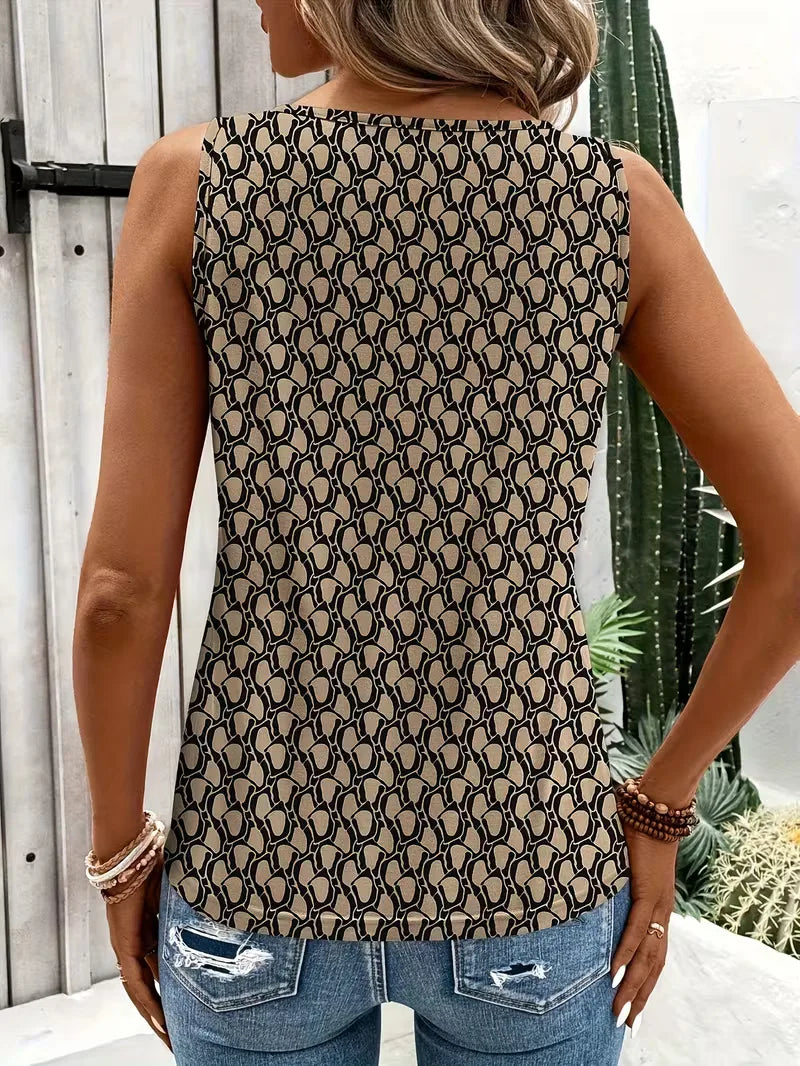 Tank top with geometric print