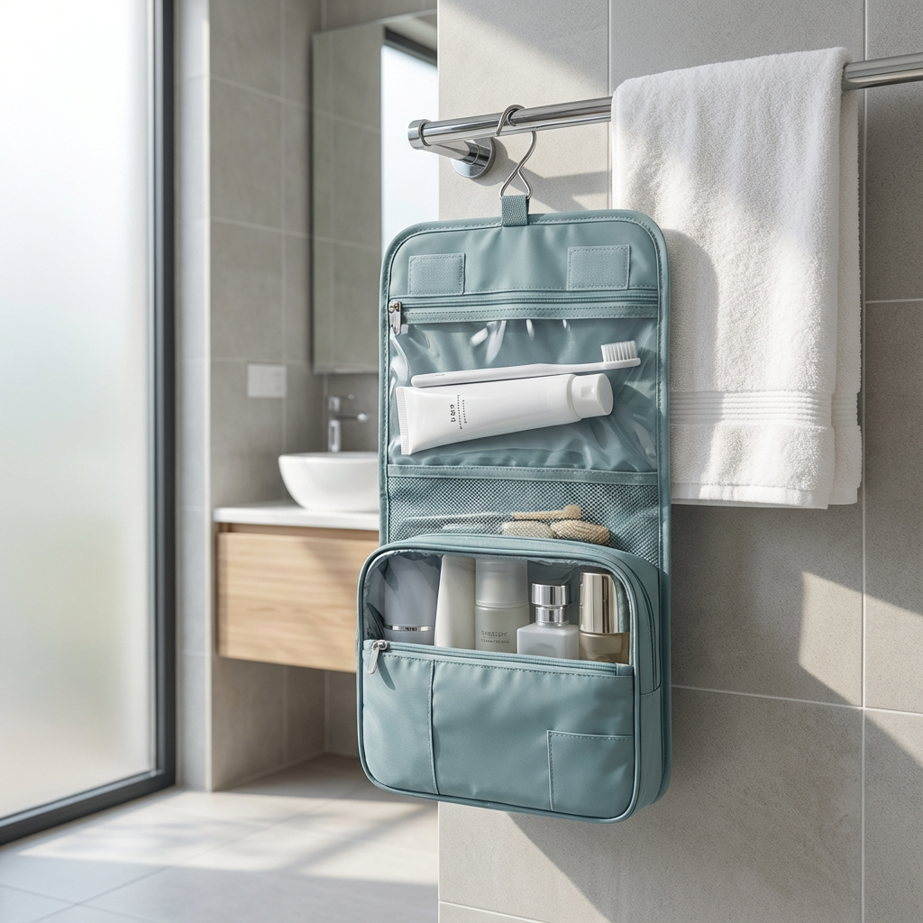 Organizer da viaggio pieghevole con gancio da appendere – resistente all'acqua e capiente