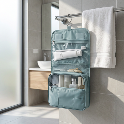Organizer da viaggio pieghevole con gancio da appendere – resistente all'acqua e capiente