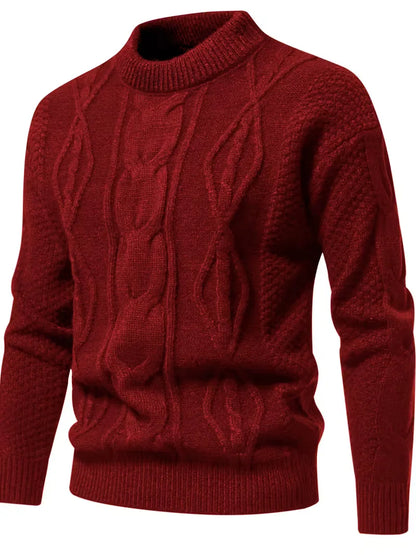 Thick Knitted Jumper with Jacquard Pattern