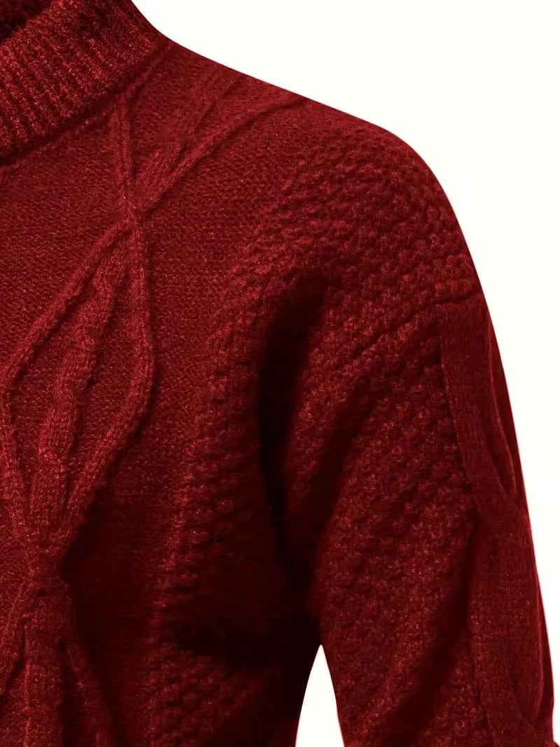 Thick Knitted Jumper with Jacquard Pattern
