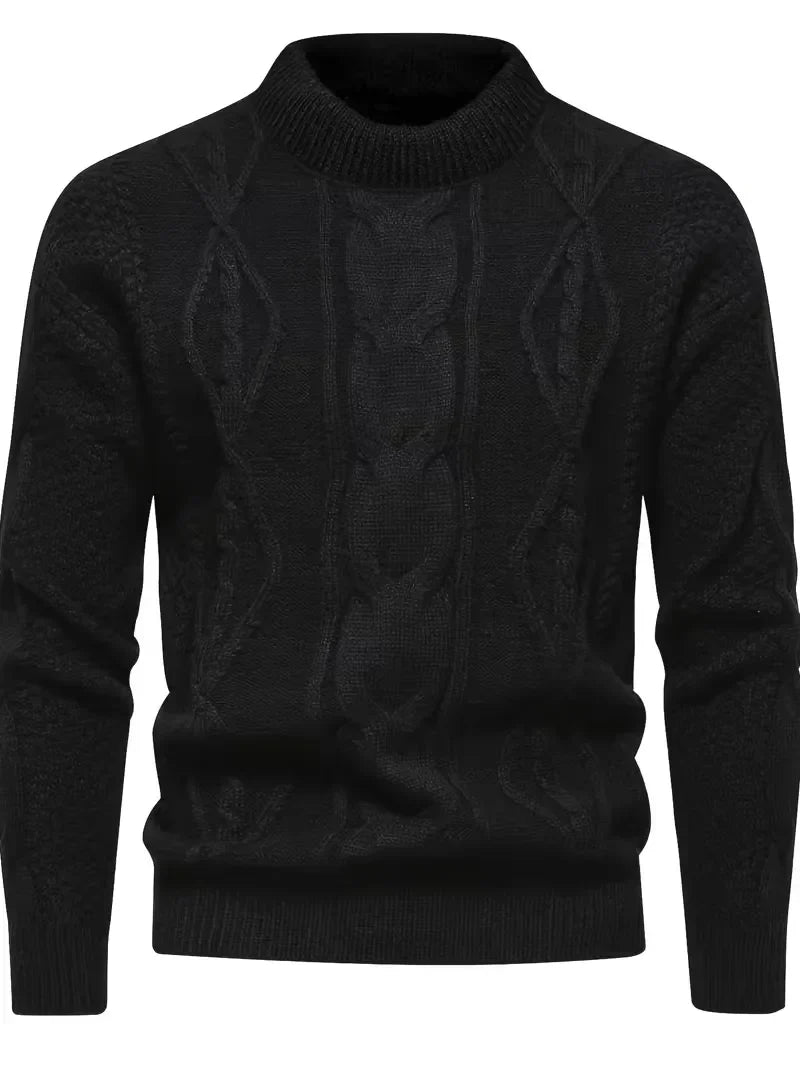 Thick Knitted Jumper with Jacquard Pattern