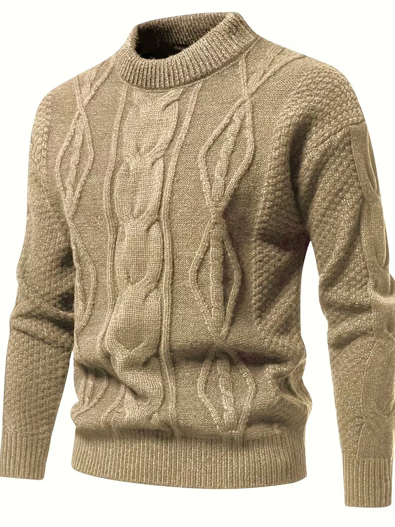 Thick Knitted Jumper with Jacquard Pattern