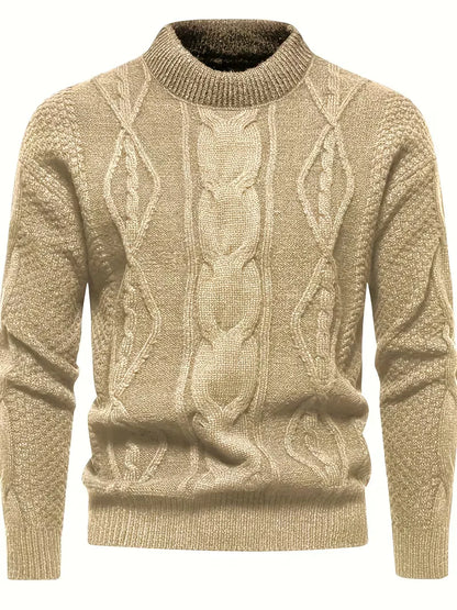 Thick Knitted Jumper with Jacquard Pattern