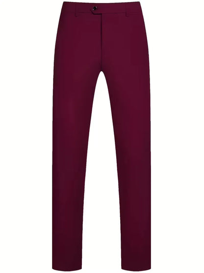 Three-piece men's suit with slim fit and glossy finish