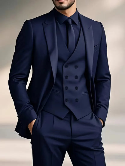 Three-piece suit with slim fit
