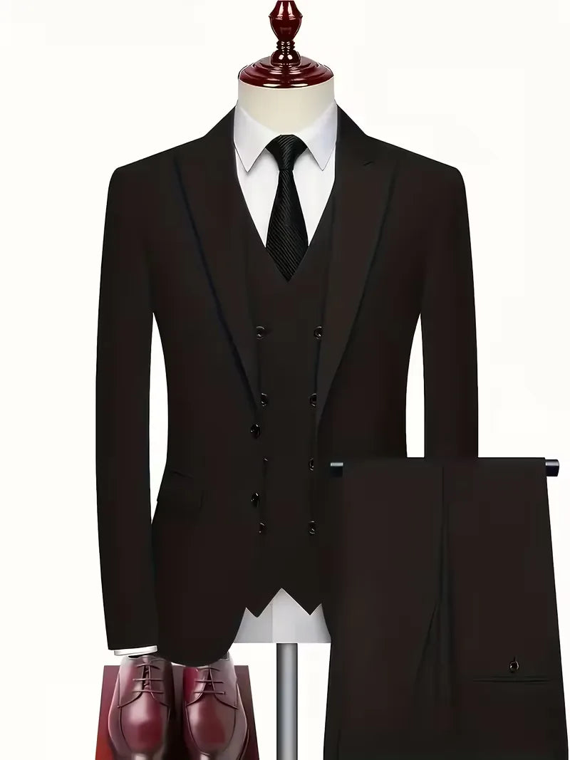 Three-piece suit with slim fit