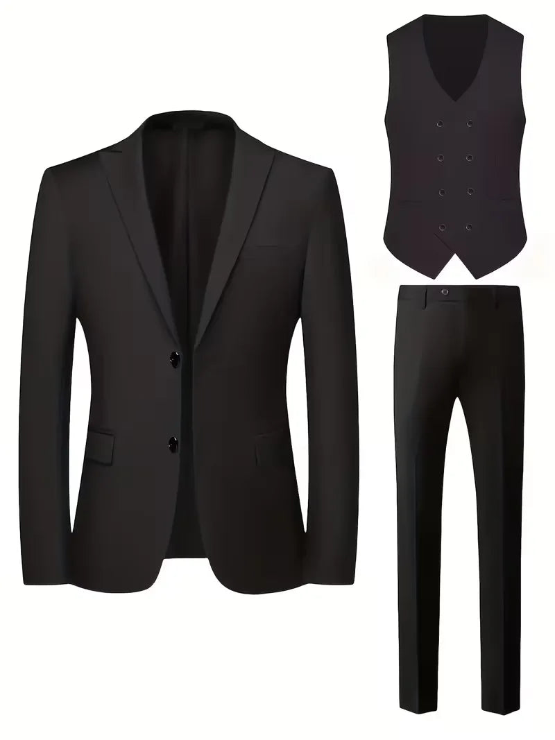 Three-piece suit with slim fit