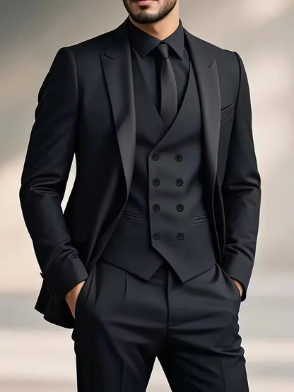 Three-piece suit with slim fit