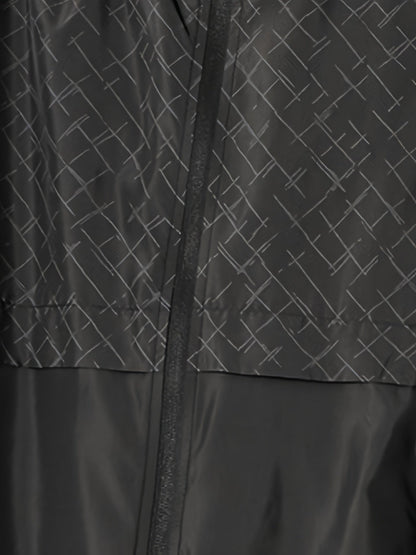 Tim | Lightweight men's windbreaker with check pattern and hood