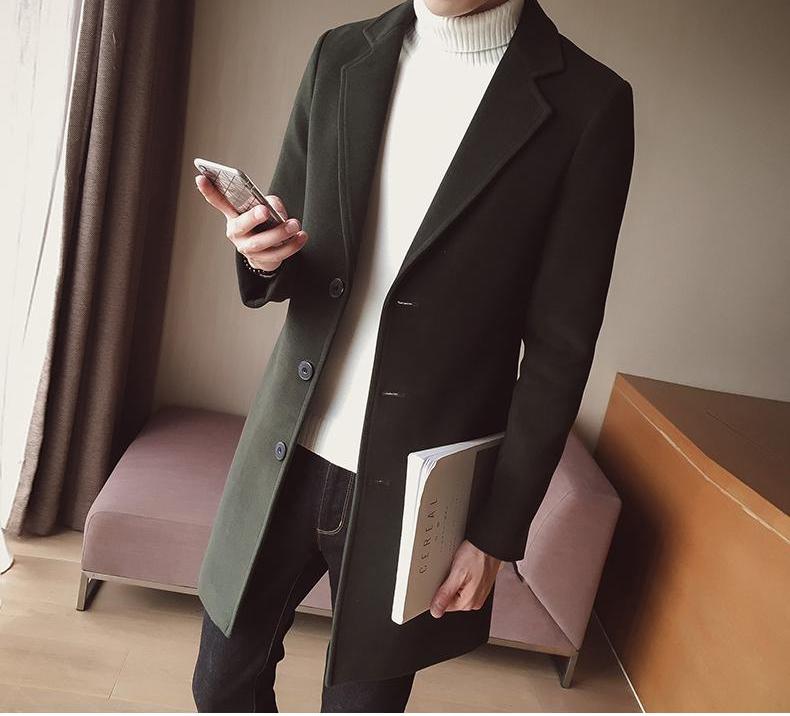 Tim | Long Wool Overcoat for Men