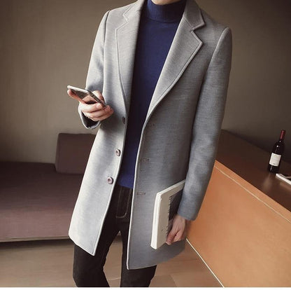 Tim | Long Wool Overcoat for Men