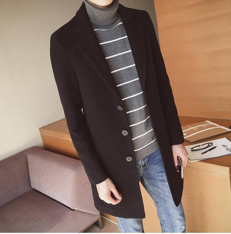 Tim | Long Wool Overcoat for Men