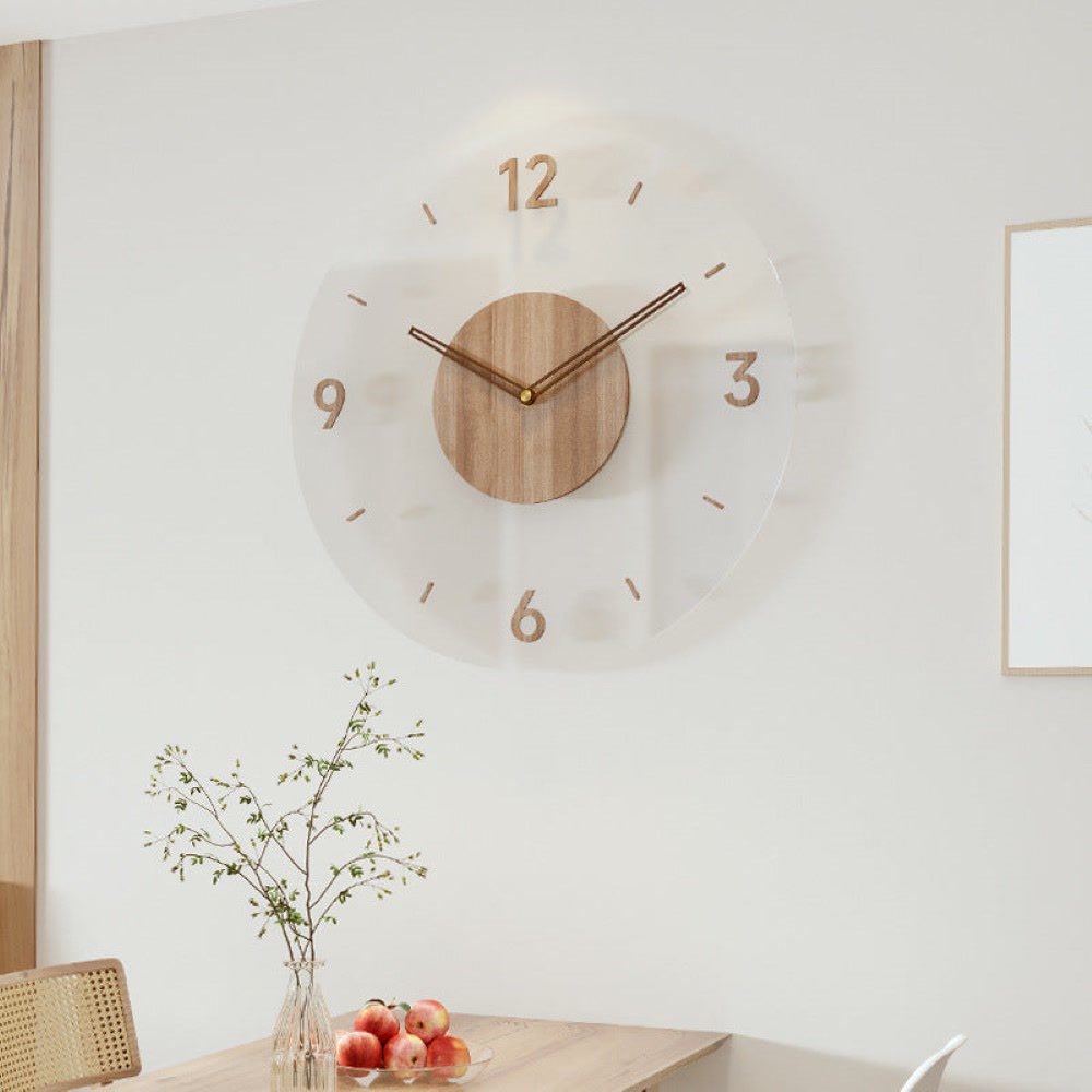 Silent Wooden Wall Clock with Minimalist Design