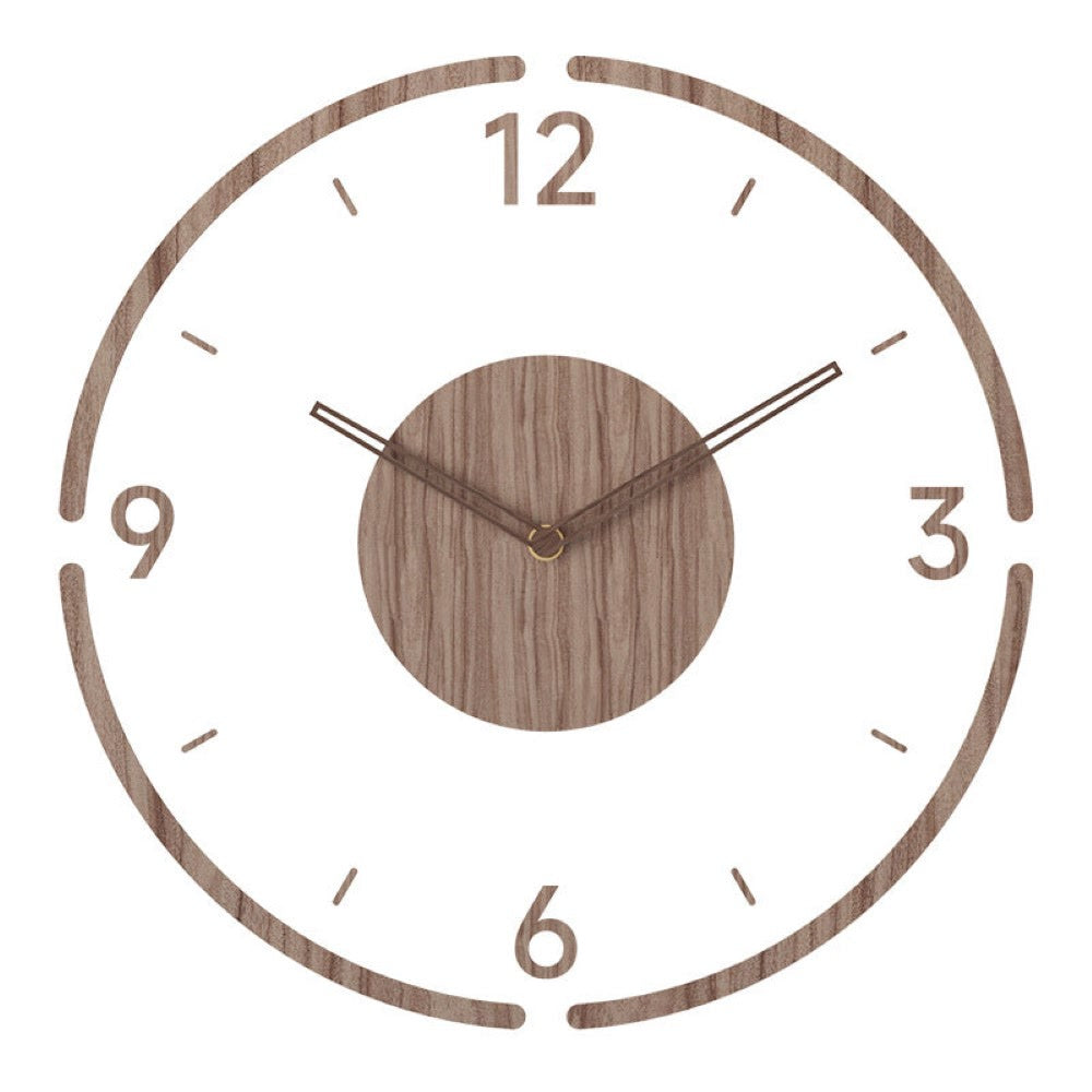 Silent Wooden Wall Clock with Minimalist Design