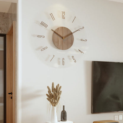 Silent Wooden Wall Clock with Minimalist Design