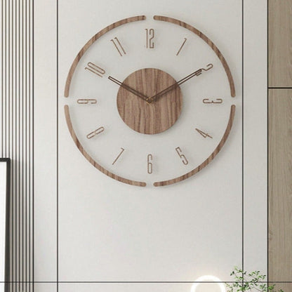 Silent Wooden Wall Clock with Minimalist Design