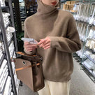 Warm Knitted Women's Turtleneck with Oversized Fit