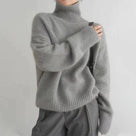 Warm Knitted Women's Turtleneck with Oversized Fit