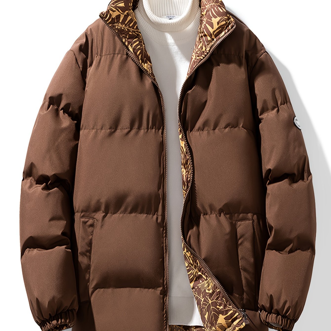 Tom | Reversible Thick Jacket with Stand-Up Collar and Long Sleeves