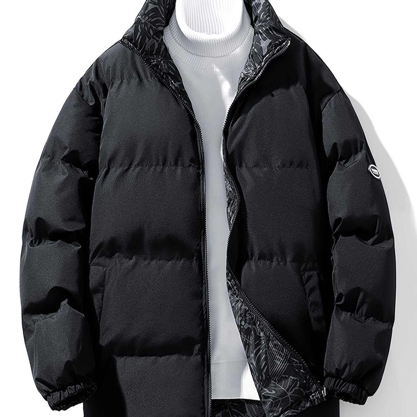 Tom | Reversible Thick Jacket with Stand-Up Collar and Long Sleeves