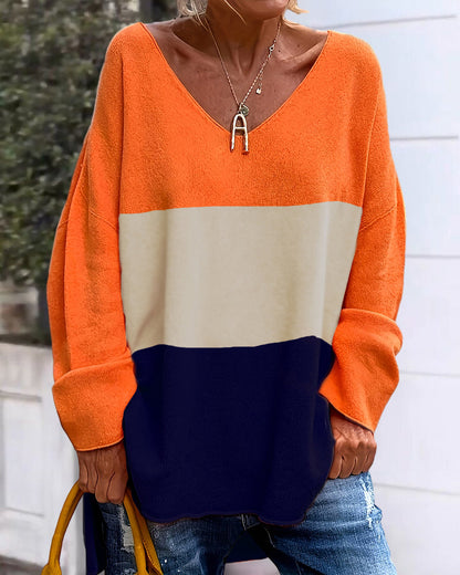 Top with Colour Blocks and Long Sleeves