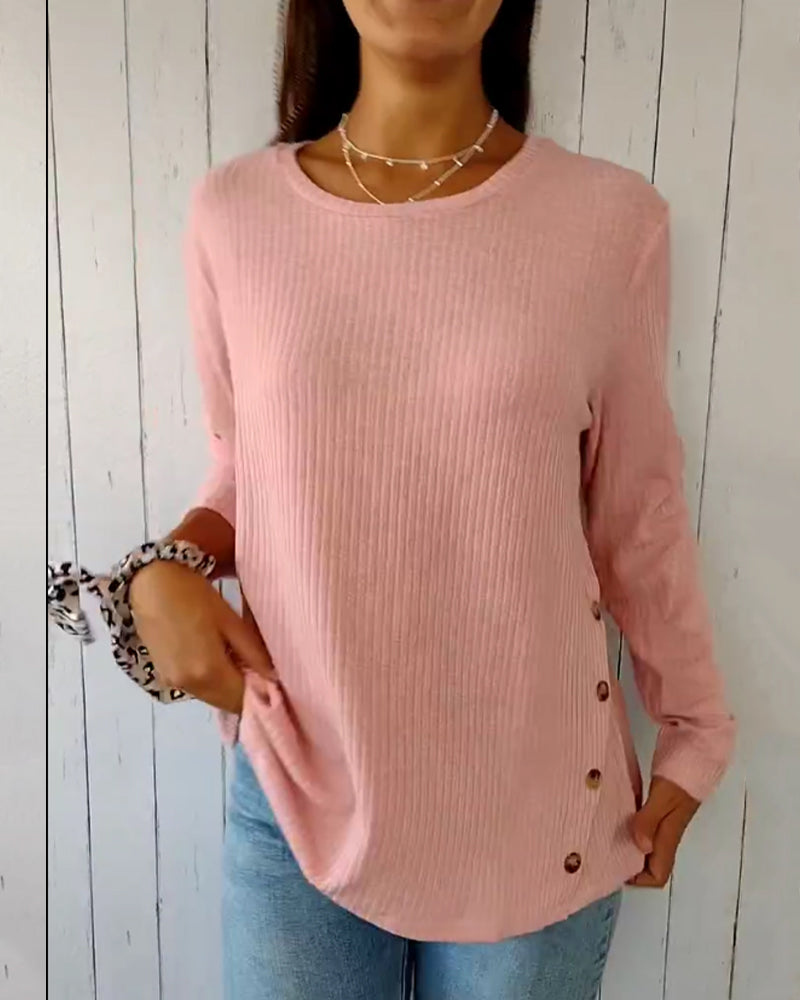 Top with long sleeves and round neck