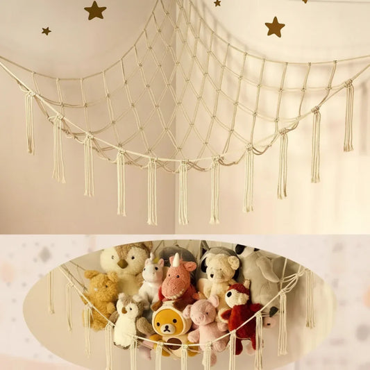 Spielzeughängematte für Kinder zum Verstauen von Kuscheltieren in der Ecke