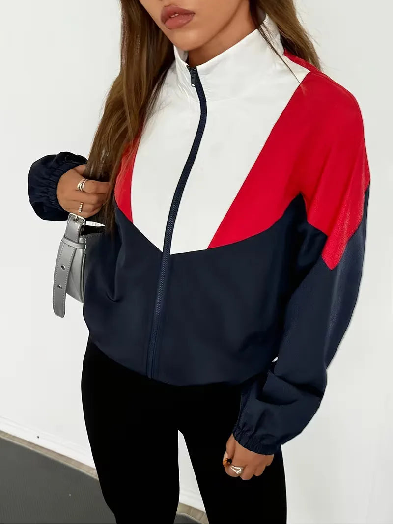 Track jacket with colour-blocked design