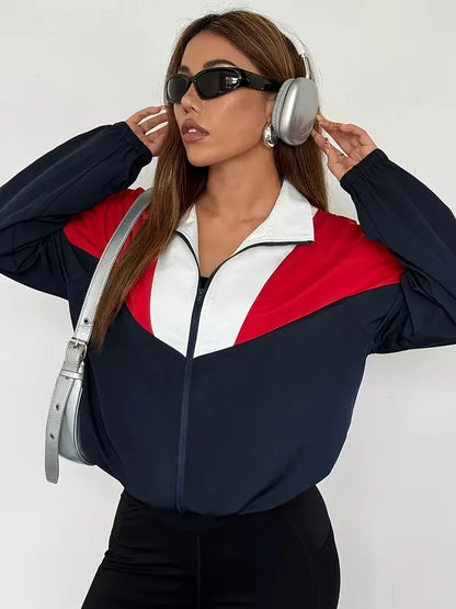 Track jacket with colour-blocked design