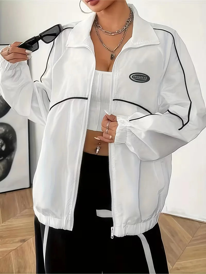 Track jacket with contrast design