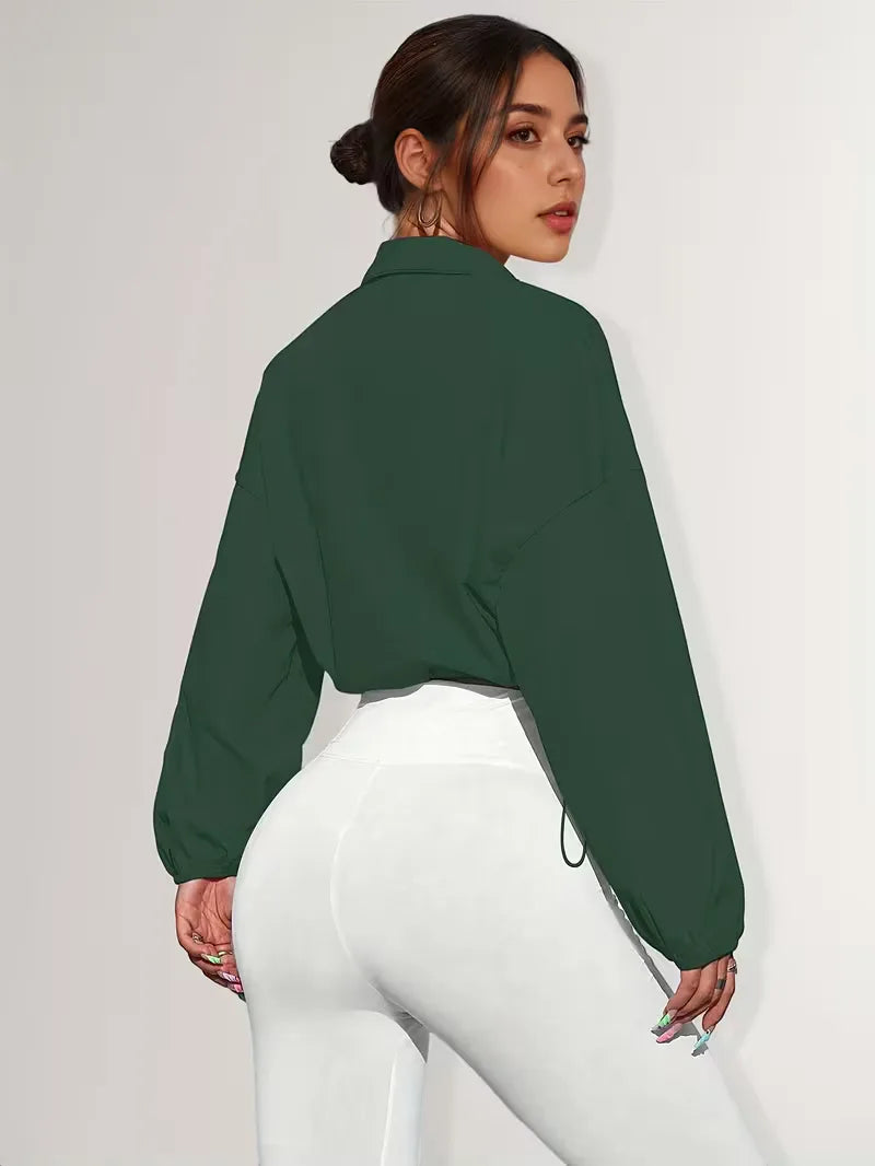 Track jacket with elastic cuffs