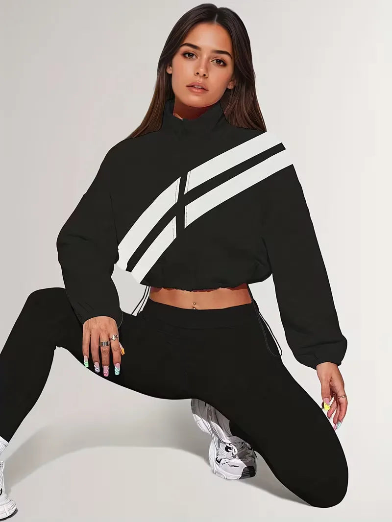 Track jacket with elastic cuffs
