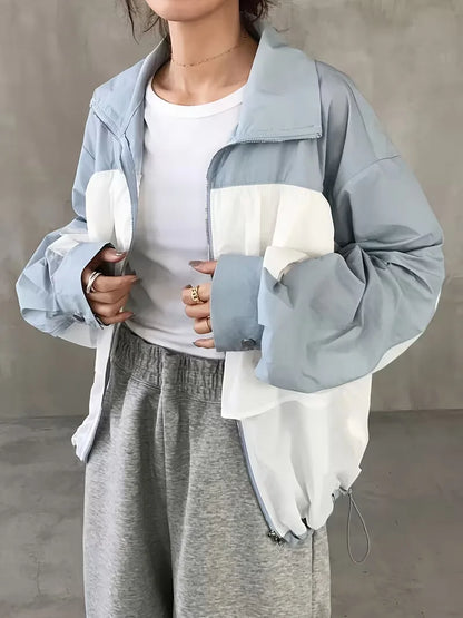 Track jacket with hood