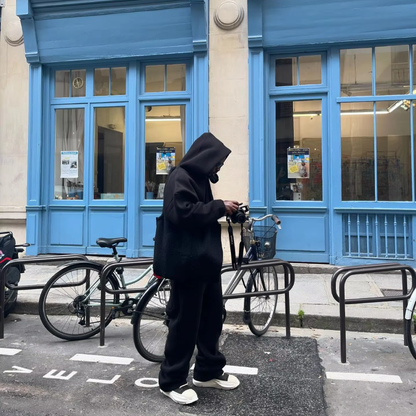 Survêtement avec sweat à capuche et pantalon coupe ample
