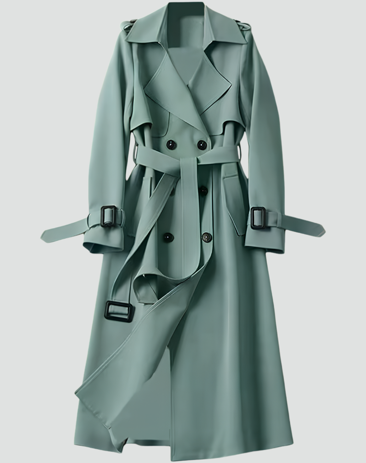 Waterdichte lange trenchcoat met ceintuur voor dames