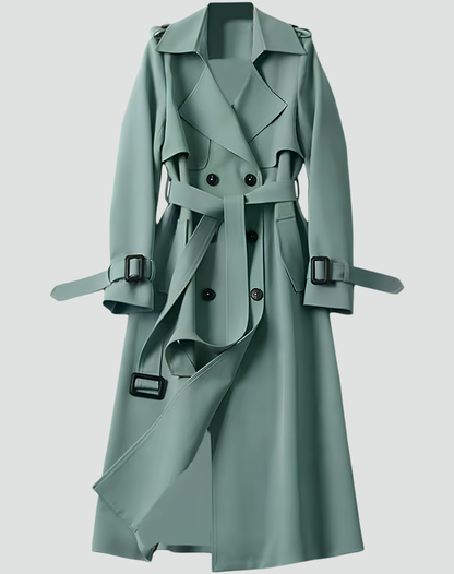 Waterdichte lange trenchcoat met ceintuur voor dames