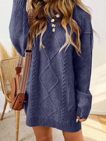 Robe-pull avec motif torsadé et finition côtelée
