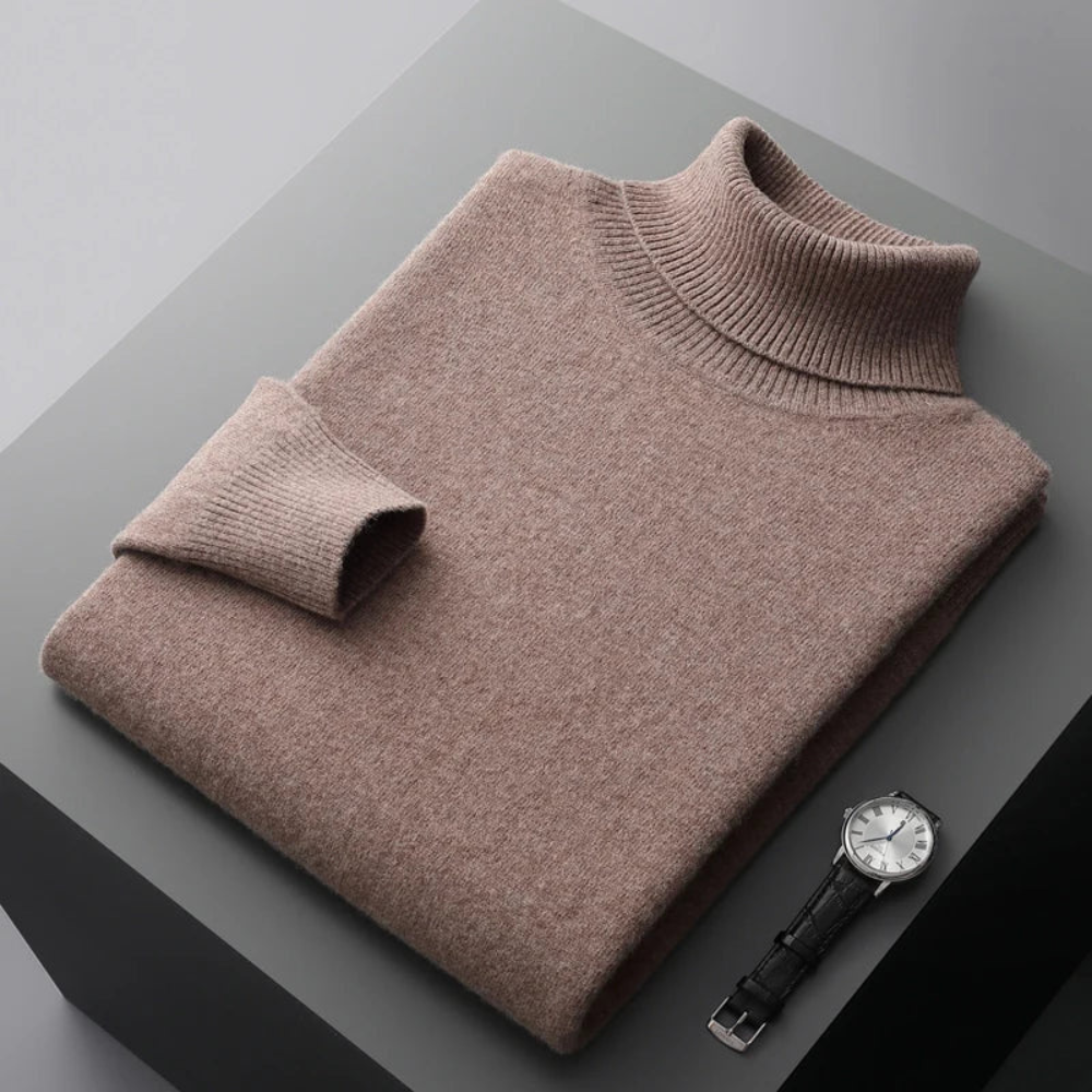 Pull à col roulé haut et manches longues
