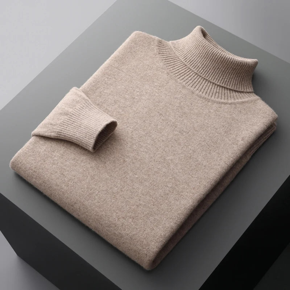 Pull à col roulé haut et manches longues