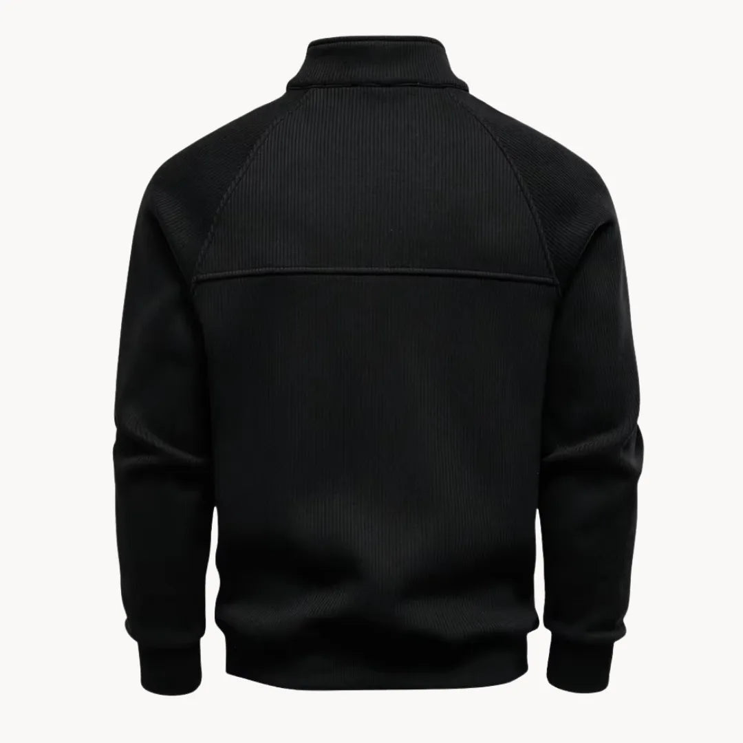 Hugo | Jumper with Quarter Zip and Stand-Up Collar
