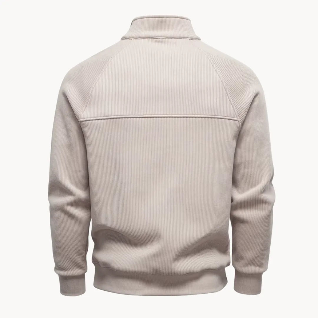 Hugo | Jumper with Quarter Zip and Stand-Up Collar