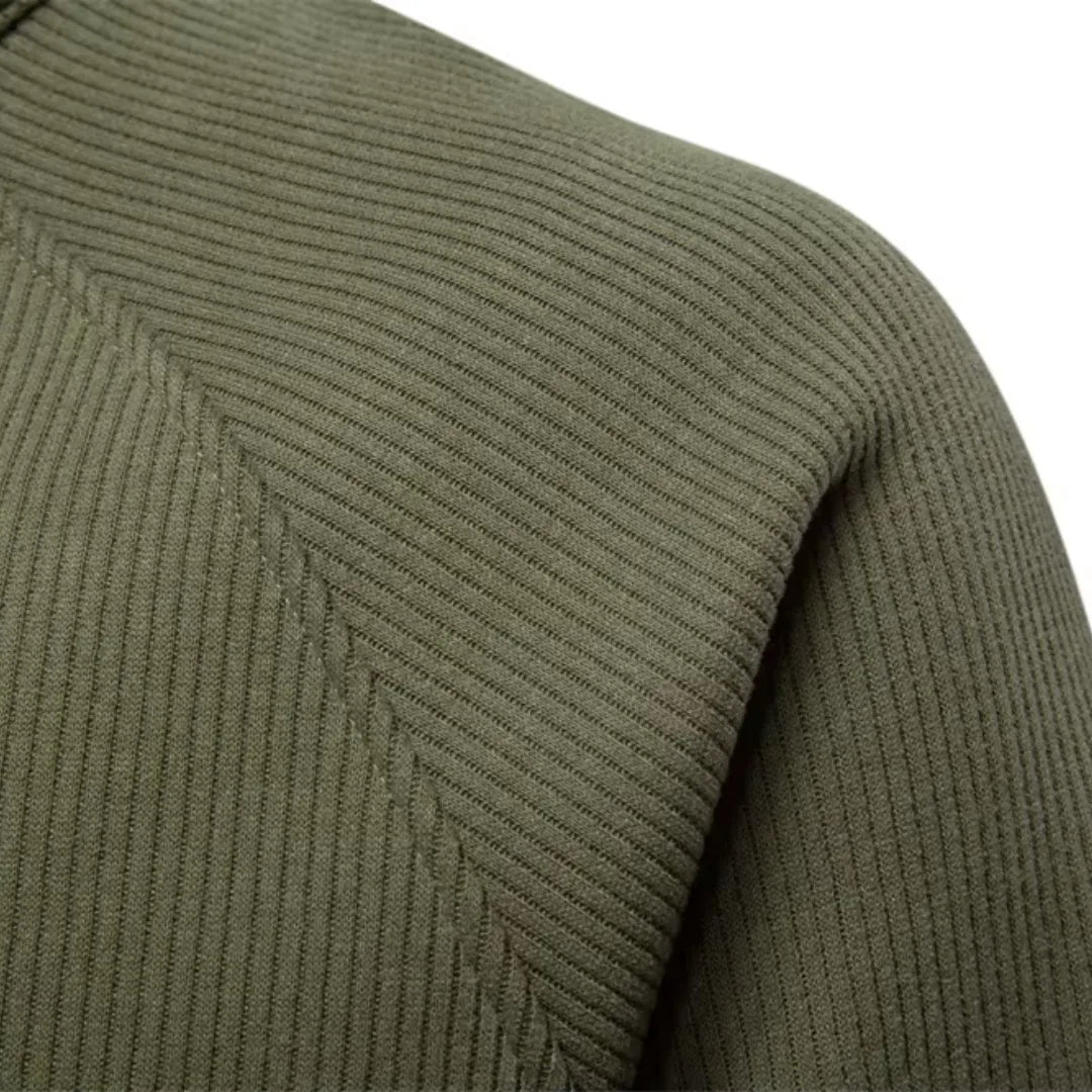 Hugo | Jumper with Quarter Zip and Stand-Up Collar