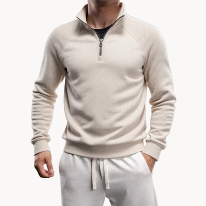 Hugo | Jumper with Quarter Zip and Stand-Up Collar