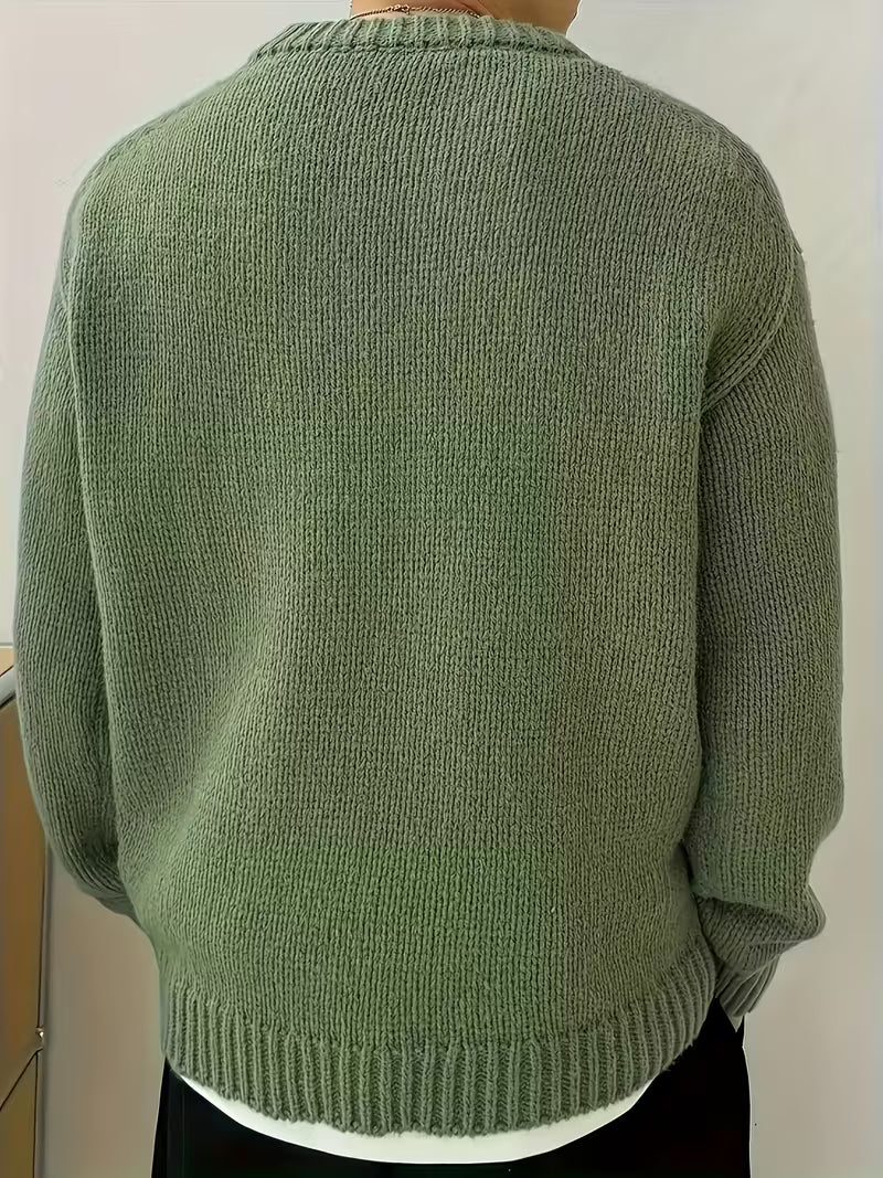 Pull côtelé à col rond