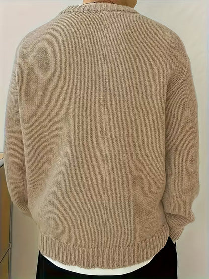 Pull côtelé à col rond