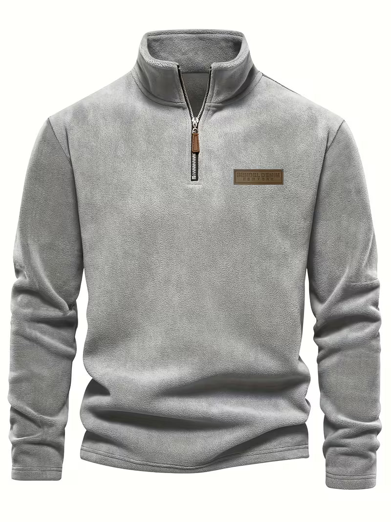 Pull à col montant avec demi-fermeture éclair