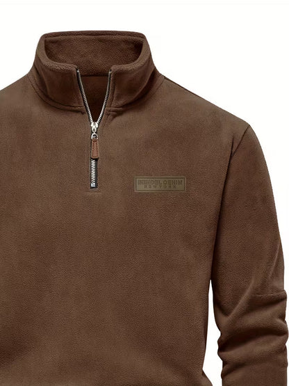 Pull à col montant avec demi-fermeture éclair