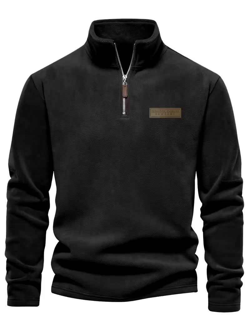 Pull à col montant avec demi-fermeture éclair