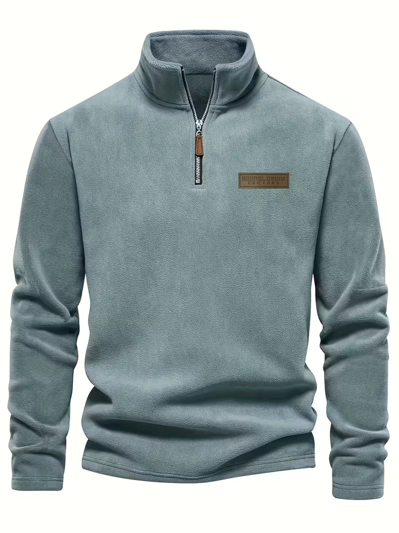 Pull à col montant avec demi-fermeture éclair